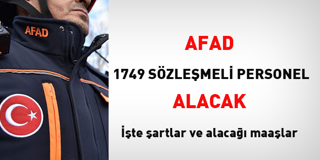 AFAD 1749 sözleşmeli personel alacak