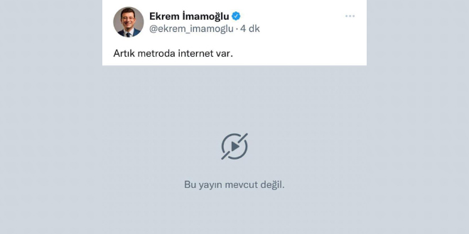 İmamoğlu 'Metroda internet var' yayını yaparken bağlantı koptu
