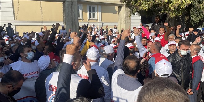 Grevdeki Bakırköy Belediyesi işçilerine destek