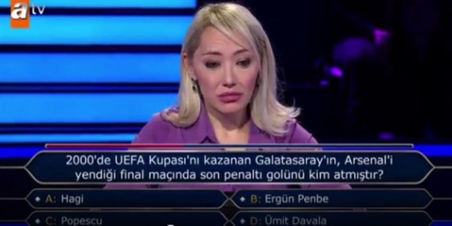 Kim Milyoner Olmak ster'e damga vuran Galatasaray sorusu!